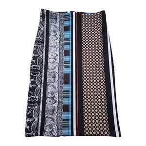 Clover Canyon Stripe Plaid Fitted Pencil Skirt Extra Small XS